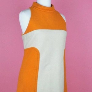Orange mod dress, space age dress, 60s mini dress,Mondrian dress, 1970s dress, shift dress, 60s mini dress, pop art dress, iconic dress