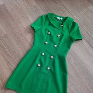 Megan inspired green dress, 60s Dress, Megan green Dress, secretary dress, Mod Shift dress, 60s mini dress, A line dress, 1960s dress image 4