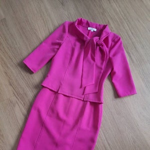 Ready to ship Size S, Elle inspired suit, Mod skirt and jacket set, pink mod set, Jackie 60s mod skirt and jacket image 2