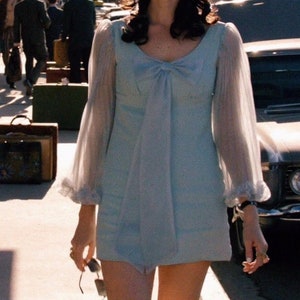 Draper inspired dress, 60s Dress, Megan Airport Dress, Baby Blue dress, Mod Shift dress, 60s mini dress, A line dress, 1960s dress image 5