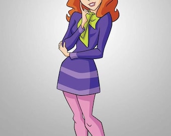 Daphne inspired dress, original series dress, 60s mini dress, Cosplay Daphne, vintage repro, Halloween costume