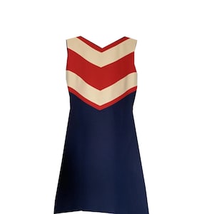 60s Stewardess Dress, Navy blue 60s dress, Mod Shift dress, 60s mini dress, A line dress, 1960s dress, chevron dress