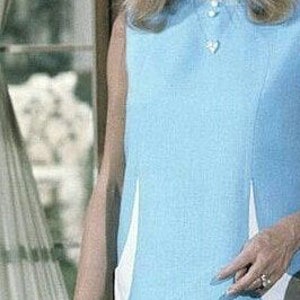 Samantha inspired Blue dress, 60s mini dress, Babydoll blue and white dress, 1960s iconicdress, A line scooter dress, Mod dress image 5