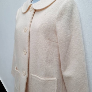 Audrey inspired coat, 60s white Coat, Wedding coat, Mod 60s coat, wool coat, winter coat, retro coat, made to measure image 6