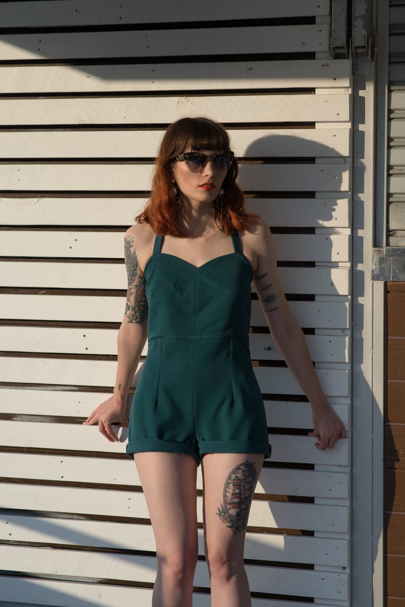 READY TO SHIP Size M, Dita Playsuit 1950s retro bombshell pinup Custom made image 2