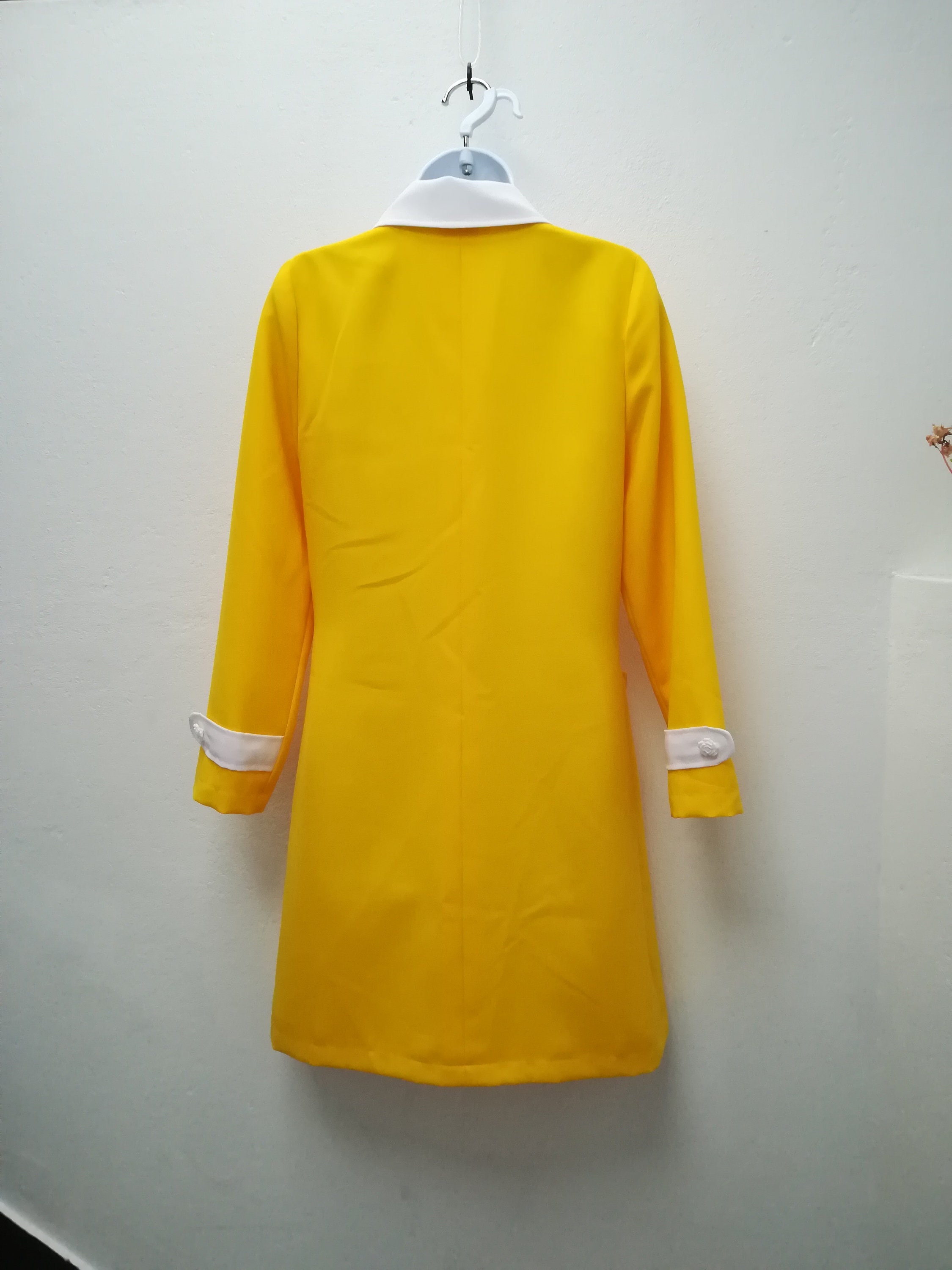 Mod Yellow Dress Coat, 1960s Dress Coat, Yellow Coat, Summer