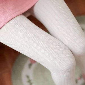 1960s Tights, Stockings, Panty Hose, Knee High Socks White tights bride cream Tights wedding tights stockings lace pantyhose suededead plus size tights GG tights lolita tights cosplay $34.00 AT vintagedancer.com