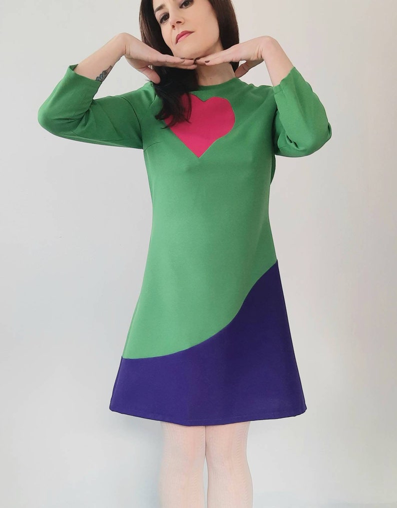 Mondrian dress, Mod dress, iconic dress, 1960s dress, shift dress, 60s mini dress, pop art dress bild 2