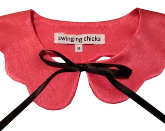 Detachable Scalloped Peter Pan Collar Necklace Bib retro inspired bow