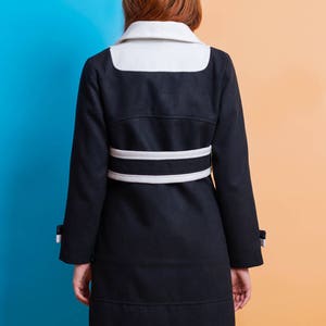 Black and white soft wool coat 60s retro mod set custom made image 2