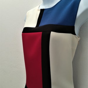 Mondrian dress, Mod designer dress, made to measure dress, iconic dress, 1960s dress, shift dress, 60s mini dress, pop art dress image 3