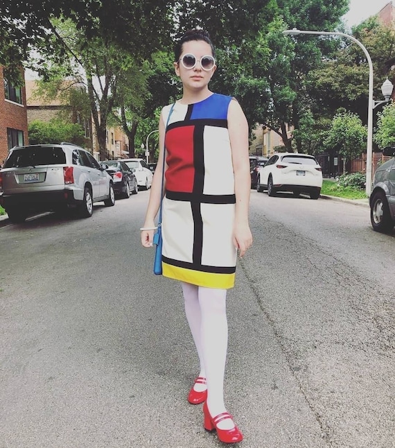Mondrian Dress, Mod Designer Dress, Made to Measure Dress Mondrian Dress, Mod Designer Dress, Made to Measure Dress
