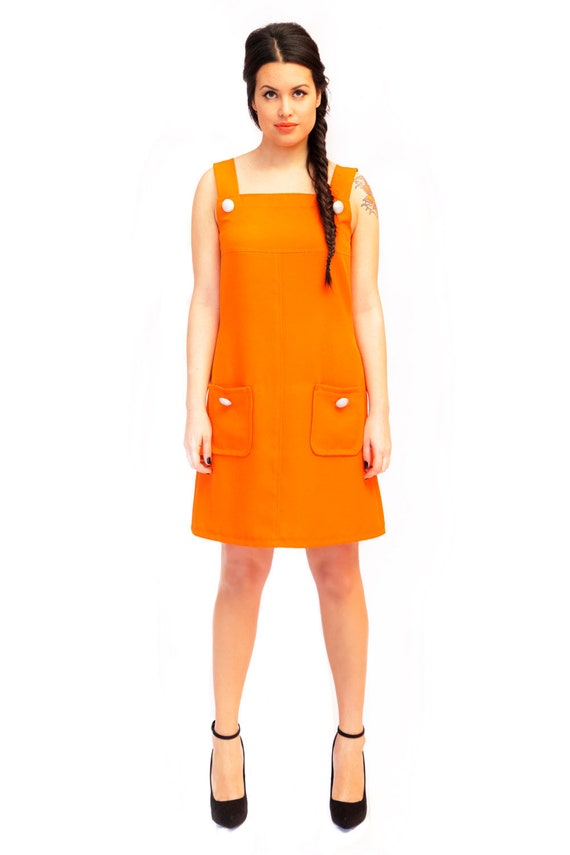 Buy 60s Orange Dress Pinafore Dress Orange Pinafore Dress Mod Dress 60s Orange Dress a Line Dress Online in India Etsy