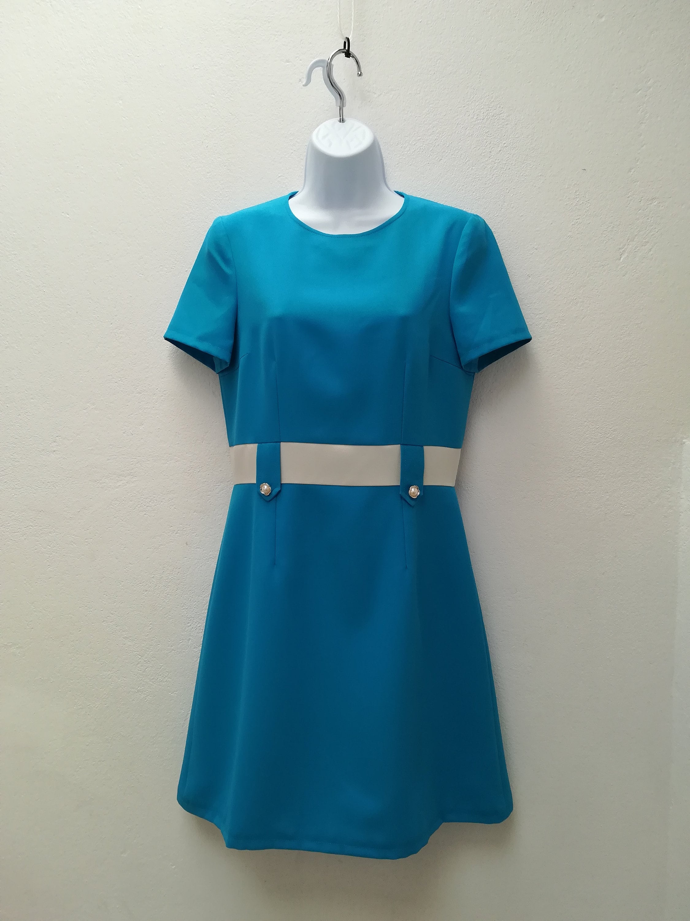 60s Blue Dress, A Line Dress, Mod Blue Dress, 60s Dress, 1960s