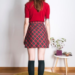 Checked Skirt 1960s Mod mini scooter suedehead Custom made