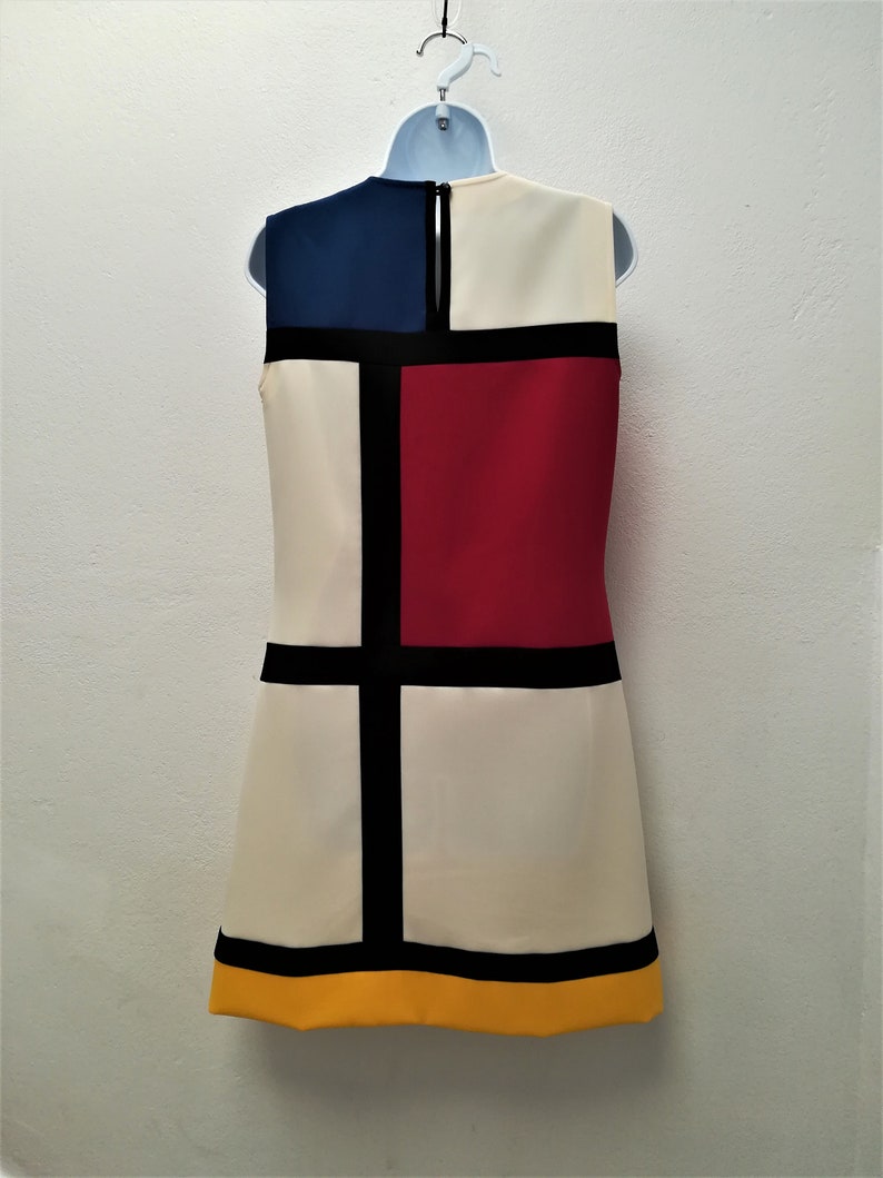 Mondrian dress, Mod designer dress, made to measure dress, iconic dress, 1960s dress, shift dress, 60s mini dress, pop art dress image 5