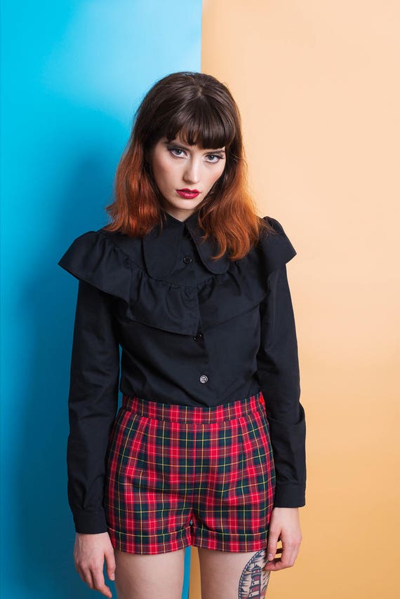 60s Ruffled Shirt Black 60s Ruffled Shirt Black