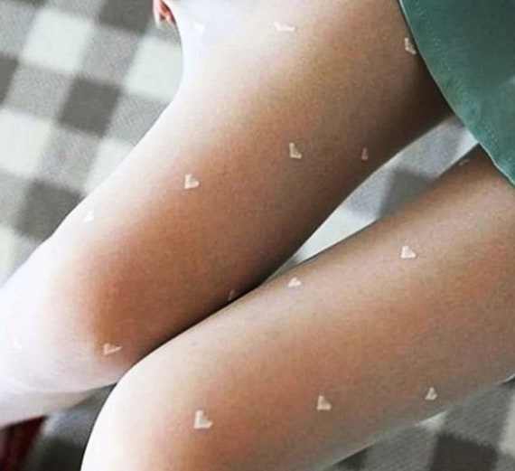 White Bride Hearts Tights Wedding 