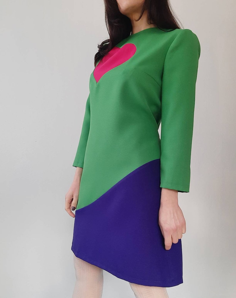 Mondrian dress, Mod dress, iconic dress, 1960s dress, shift dress, 60s mini dress, pop art dress bild 3