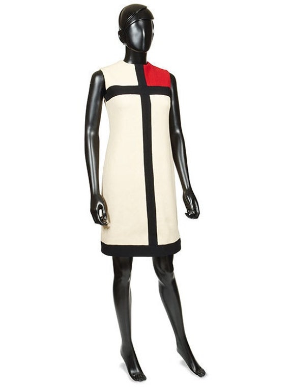 Red Mondrian Dress, Mod Shift Dress, 60s Mini Dress, A Line