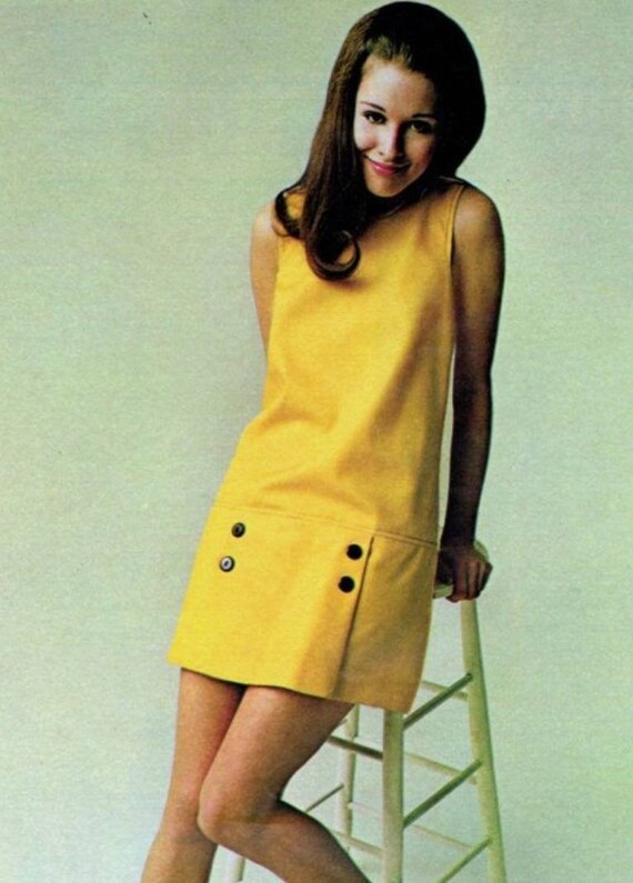 Mod Yellow Dress 60s Mini Dress ...