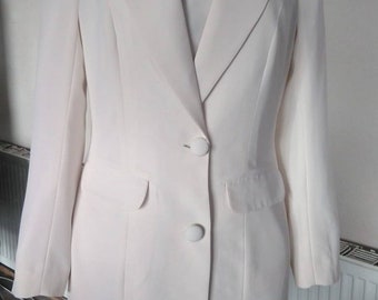 Bianca inspired suit, Bridal ivory suit, wedding jacket and dress, Bianca wedding suit, white jacket and dress, bridal long jacket