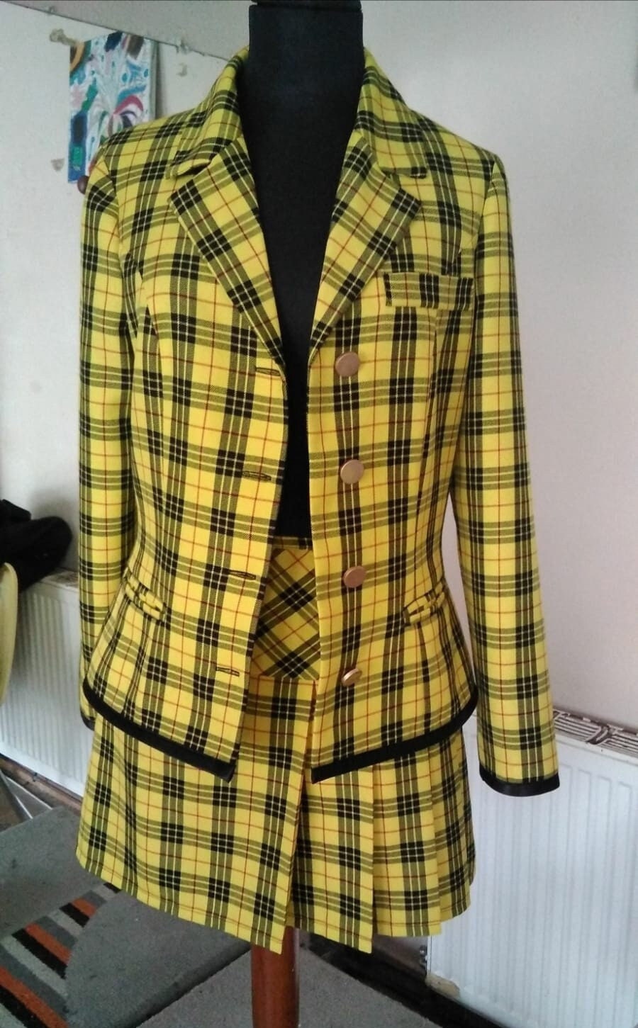  Cosplay.fm Women's Cher Yellow Plaid Tartan Outfit