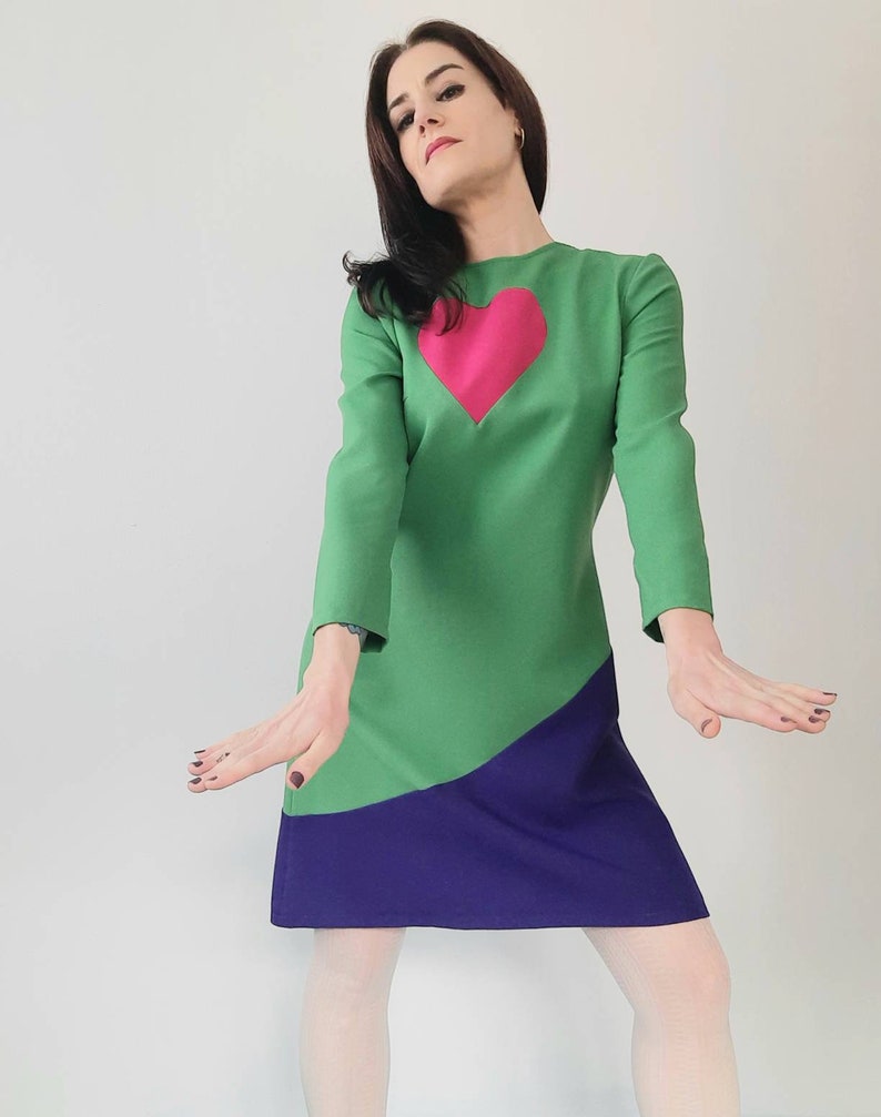 Mondrian dress, Mod dress, iconic dress, 1960s dress, shift dress, 60s mini dress, pop art dress bild 1