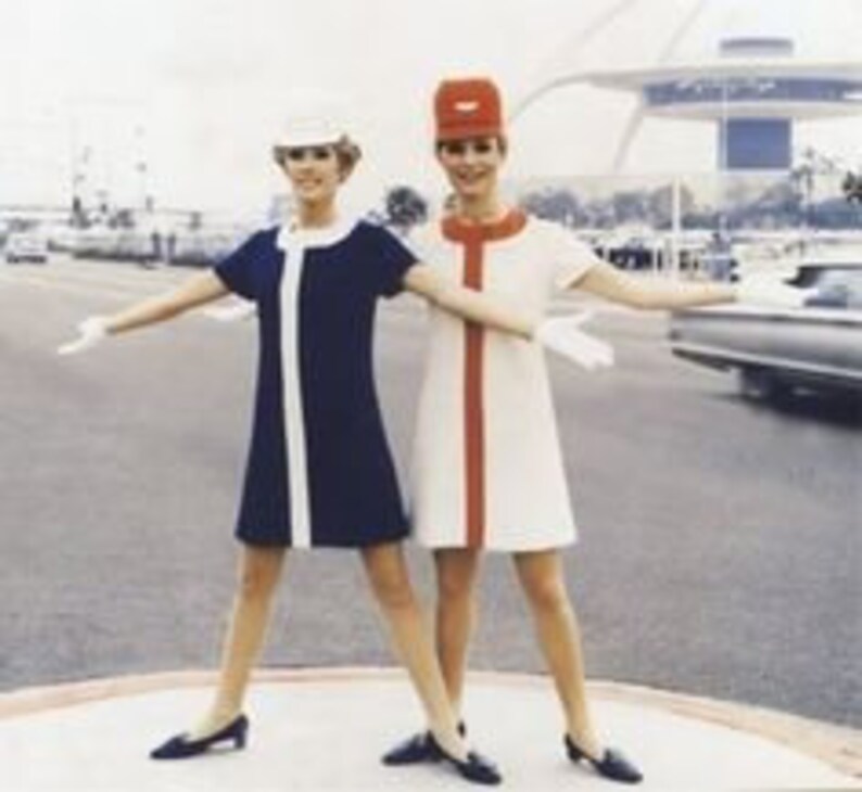 60s Airline Dress Navy Stewardess Dress United Airlines Etsy