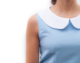 light blue dress peter pan collar SELCY Sexy Mesh Backless Ruched Bodycon Dress – Courecrop main image 1