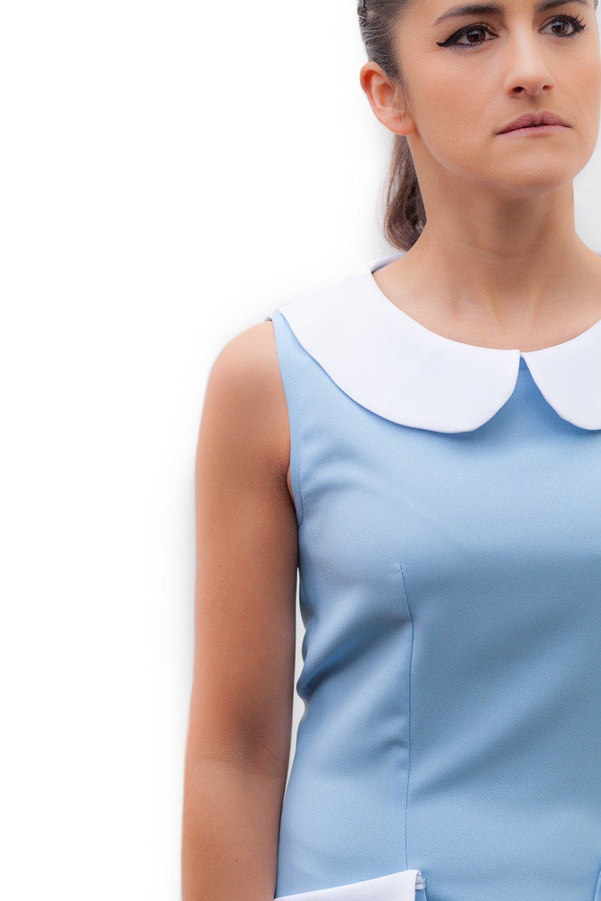 Vintage 60s Dress, Blue Dress, Peter Pan Collar, 1960s Shift Dress, Pocket  Dress, Mod Blue Dress - Etsy