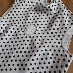 Mod polka dot dress, 60s Dress in black and white with dots, 70s dress image 6