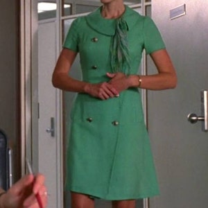 Megan inspired green dress, 60s Dress, Megan green Dress, secretary dress, Mod Shift dress, 60s mini dress, A line dress, 1960s dress image 7