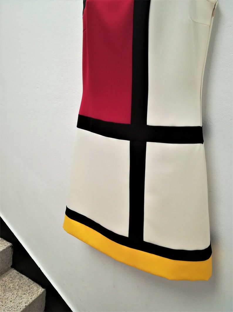 Mondrian dress, Mod designer dress, made to measure dress, iconic dress, 1960s dress, shift dress, 60s mini dress, pop art dress image 4