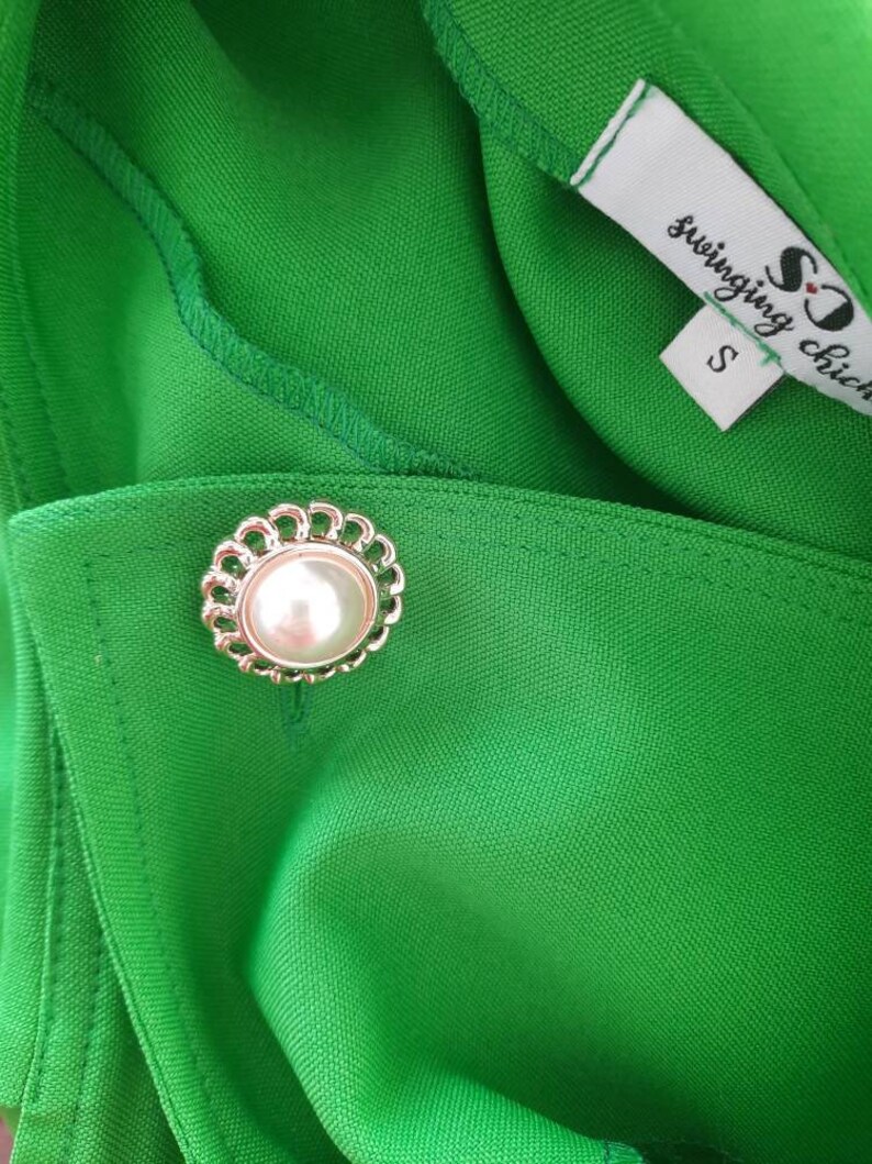 Megan inspired green dress, 60s Dress, Megan green Dress, secretary dress, Mod Shift dress, 60s mini dress, A line dress, 1960s dress image 6