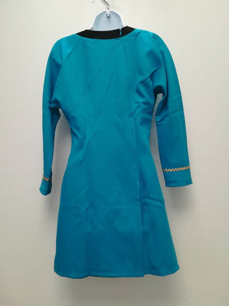 Star Trek inspired dress, original series dress, TOS uniform, female uniform, 60s mini dress, Cosplay Trekkie, vintage Star Trek repro