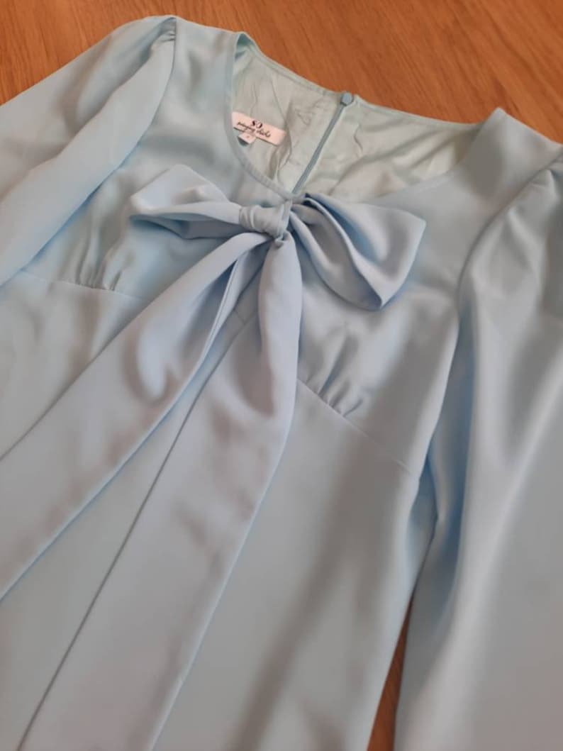 Draper inspired dress, 60s Dress, Megan Airport Dress, Baby Blue dress, Mod Shift dress, 60s mini dress, A line dress, 1960s dress image 3