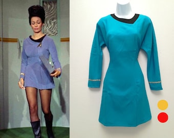 Star Trek inspired dress, original series dress, TOS uniform, female uniform, 60s mini dress, Cosplay Trekkie, vintage Star Trek repro Star Trek inspired dress, original series dress, TOS uniform, female uniform, 60s mini dress, Cosplay Trekkie, vintage Star Trek repro