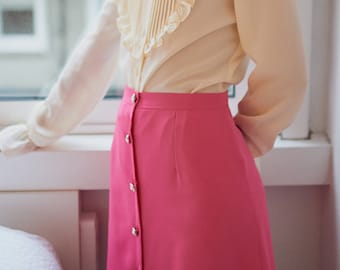 Mod skirt, 1960s pink skirt, pink mini skirt