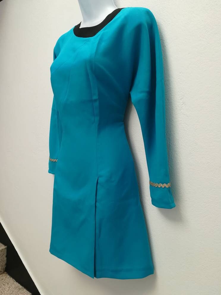 Star Trek inspired dress, original series dress, TOS uniform, female uniform, 60s mini dress, Cosplay Trekkie, vintage Star Trek repro