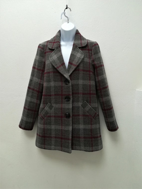 plaid winter coat