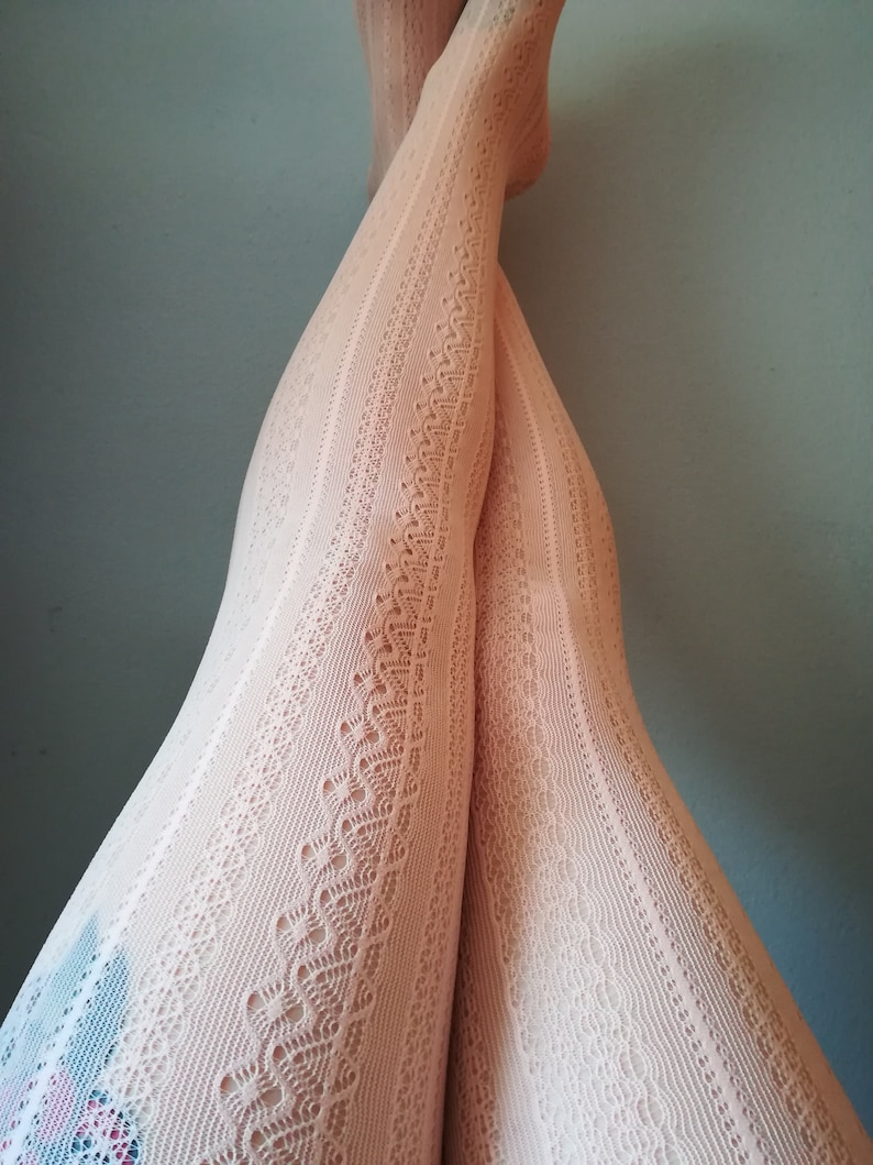 Pink Tights Stockings Lace Pantyhose Suededead Etsy