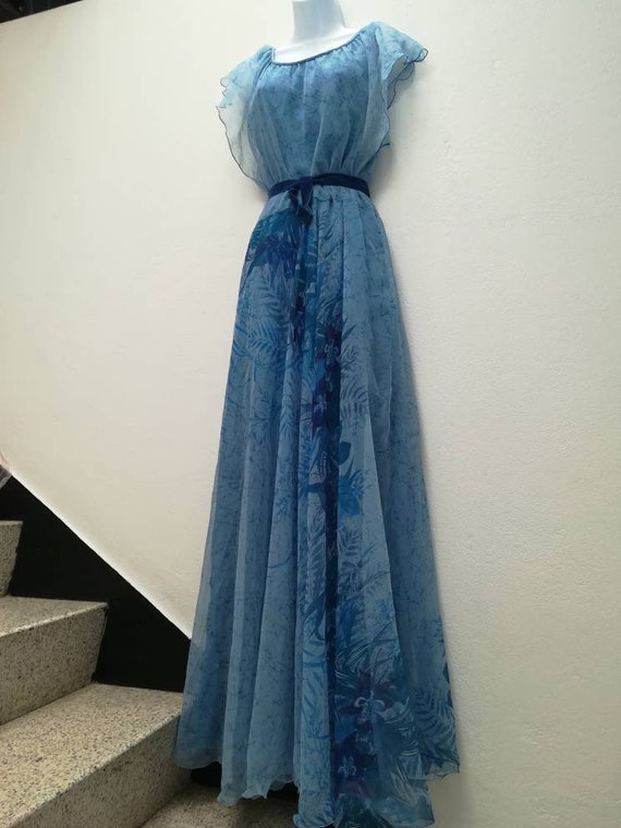 70s Maxi Dress, Kleemeier Hof Dress, Vintage Hippie Dress, Size M 