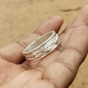 Sterling Silver Spinner Ring: Fidget Jewelry for Stress Relief