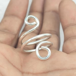Adjustable silver ring, silver band ring, 925 sterling silver open ring, silver thumb ring, everyday silver jewelry, Handmade Jewelry