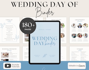 Stress-Free 180+ Page Day of Wedding Binder, Wedding Planning, Day of Coordinator, Wedding Binder Template, Wedding Schedule, Wedding Canva