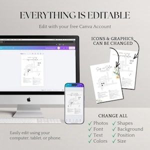 May include: A digital design template displayed on a computer, phone, and printed sheets. The design features a crossword puzzle with the text "Sip and Solve." The image includes the text "Everything is Editable" and "Icons & Graphics Can Be Changed."