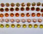 5 Crystal Garland Octagon Chains - Set of 5 Chains with 10 Octagons on Each - Shades Amber Orange Gold Yellow
