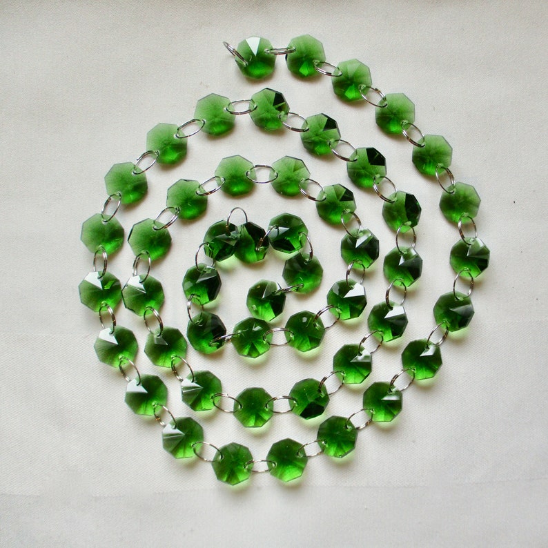 1 Yard 3 ft. GREEN Chandelier Crystals Bead Garland Chain Etsy