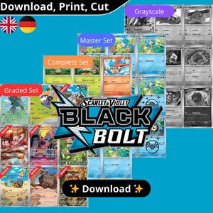Black Bolt Set printable – Master and Complete Sets + Graded + Checklist – Pokemon TCG Binder Pages - Digital Download Placeholders
